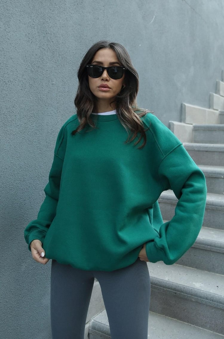 Yeşil Tove Basic Sweatshirt