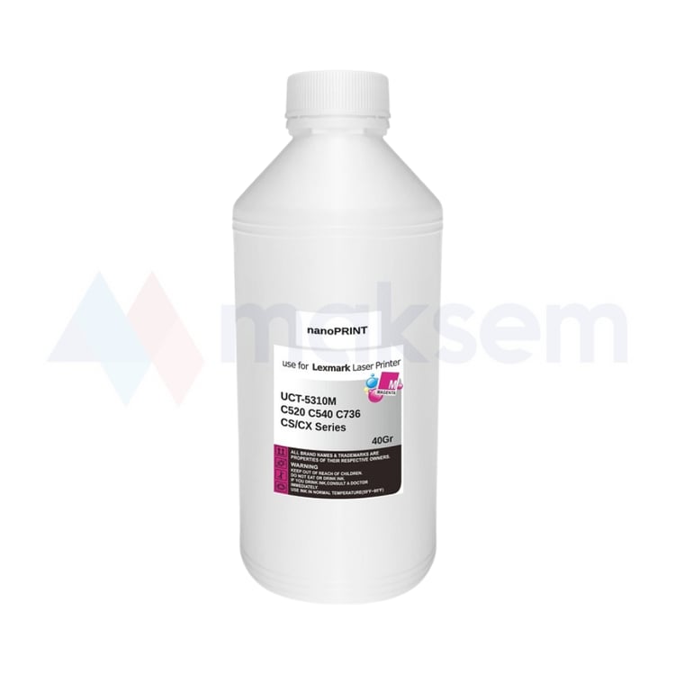 Kırmızı Toner Tozu 40gr UCT-5310M nanoPRINT, Lexmark C520 C540 C736 CS/CX