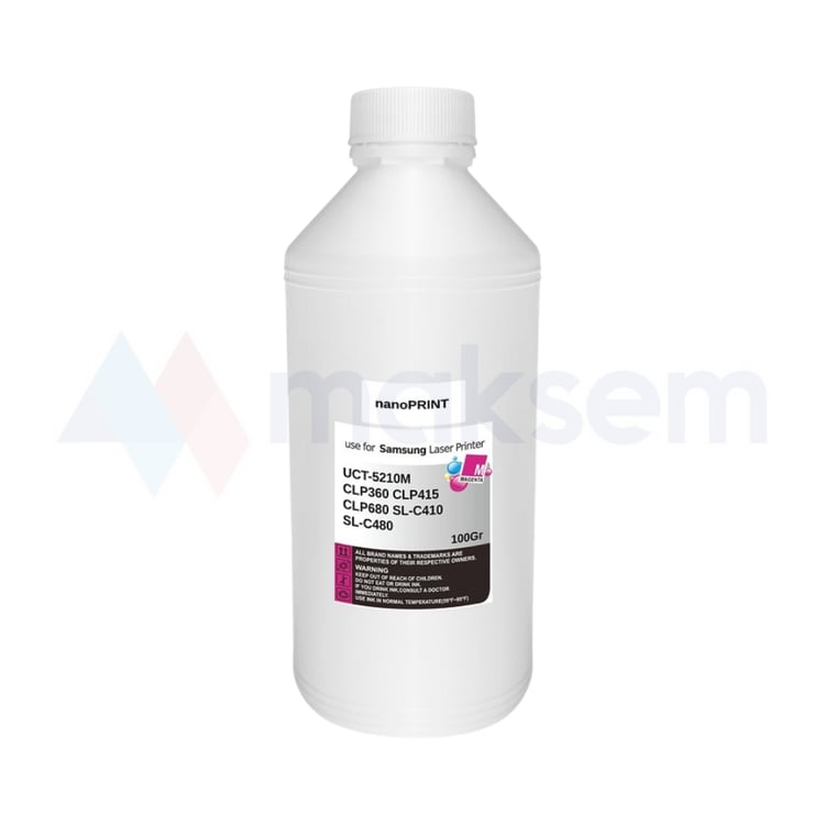 Kırmızı Toner Tozu (Toner Powder) 100gr UCT-5210M nanoPRINT, Samsung CLP-360 CLP-415 CLP-680