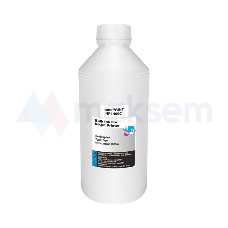 Mavi Mürekkep Dye (Ink) 1000ml GT52C 3YP61AE NPI-400C, HP Ink Tank Wireless 410 411 412 415 416