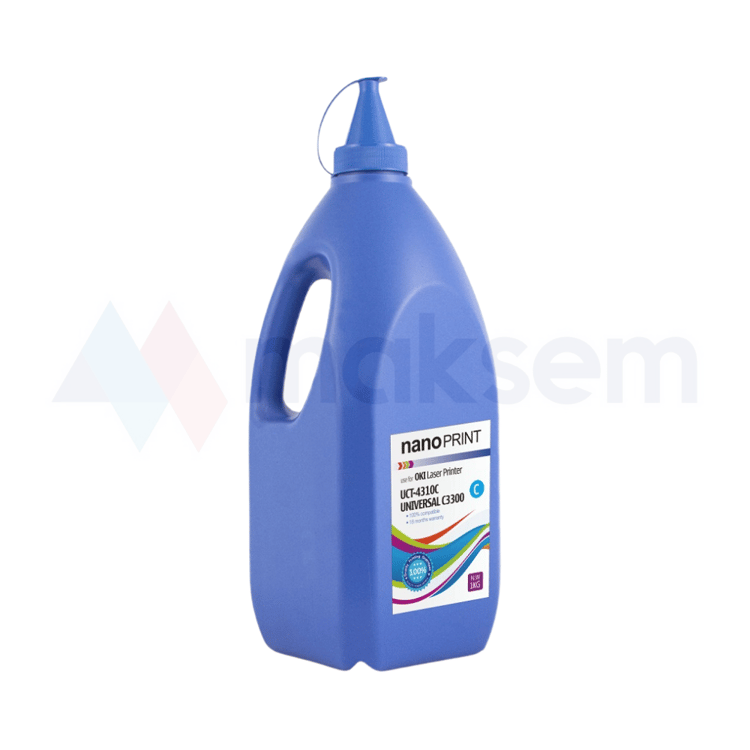 Mavi Toner Tozu (Toner Powder) 1kg UCT-4310C nanoPRINT, OKI C301 C310 C312 C321 C330 C510 C511