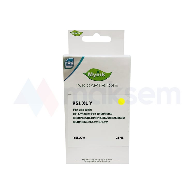 Muadil Sarı Kartuş 30ml 951XL CN048AE, HP OfficeJet Pro 251dw 276dw OfficeJet Pro 8100 ePrinter