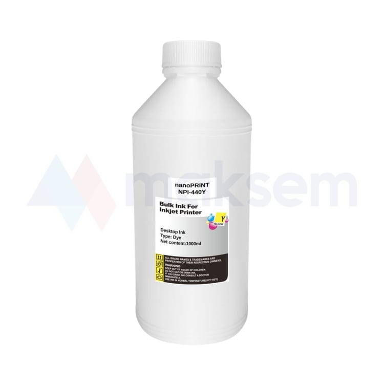 Sarı Mürekkep Dye (Ink) 1000ml 664 NPI-440Y, Epson Universal Kartuş Modelleri: T0594 T0874