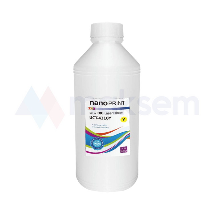 Sarı Toner Tozu (Toner Powder) 100gr UCT-4310Y nanoPRINT, OKI C301 C310 C312 C321 C330 C510 C511