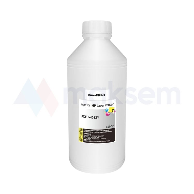Sarı Toner Tozu (Toner Powder) 400gr UCT-4012Y nanoPRINT, HP Universal Renkli