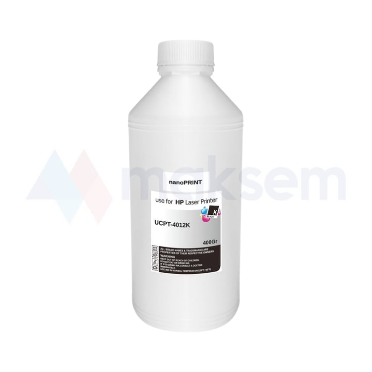 Siyah Toner Tozu (Toner Powder) 400gr UCT-4012K nanoPRINT, HP Universal Renkli