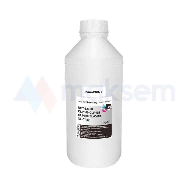 Siyah Toner Tozu (Toner Powder) 70gr UCT-5210K nanoPRINT, Samsung CLP-360 CLP-415 CLP-680