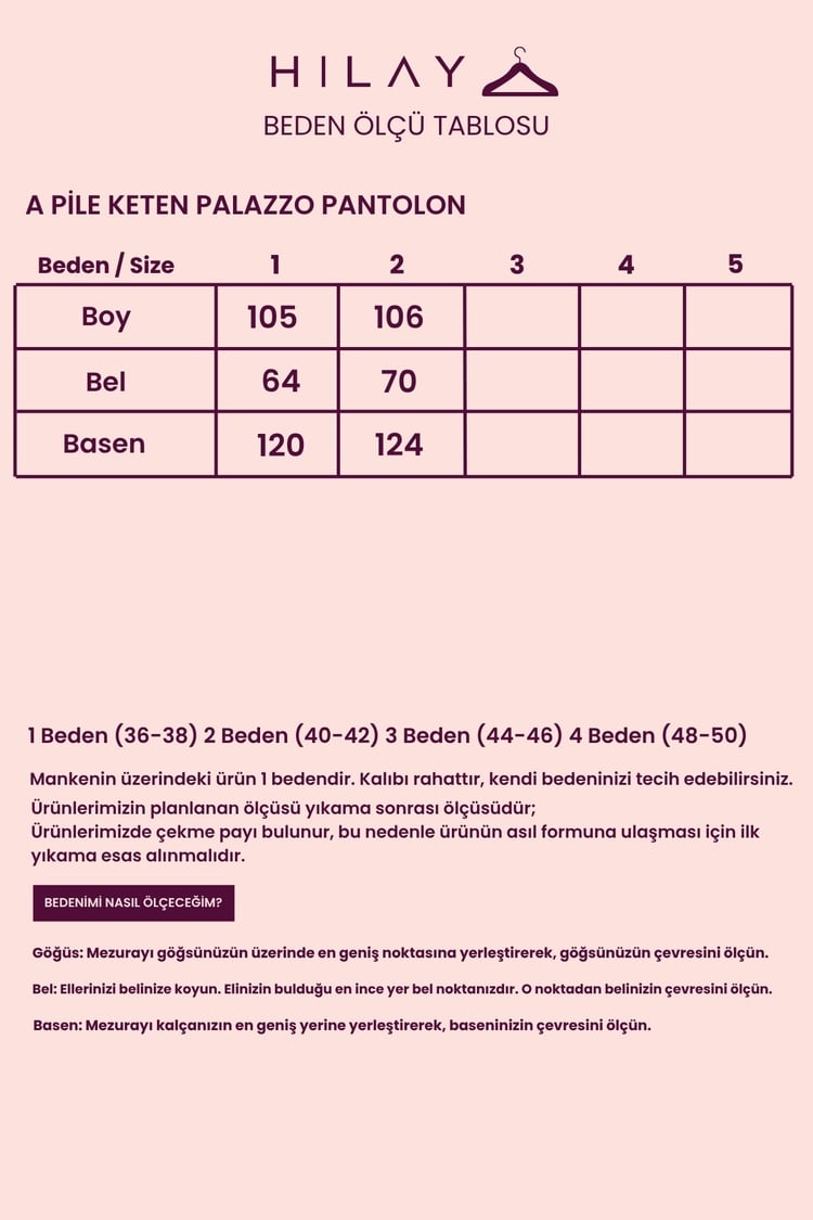 A Pile Palazzo Keten Pantolon KAHVERENGİ