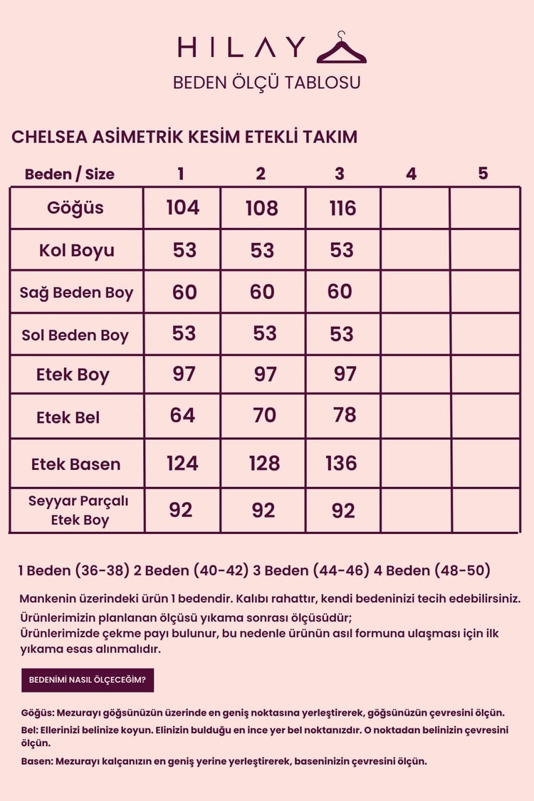 Chelsea Asimetrik Örme Rayon Etekli Takım MÜRDÜM