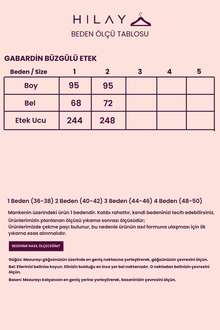 Gabardin Kumaşlı Büzgülü Pamuklu Etek MÜRDÜM