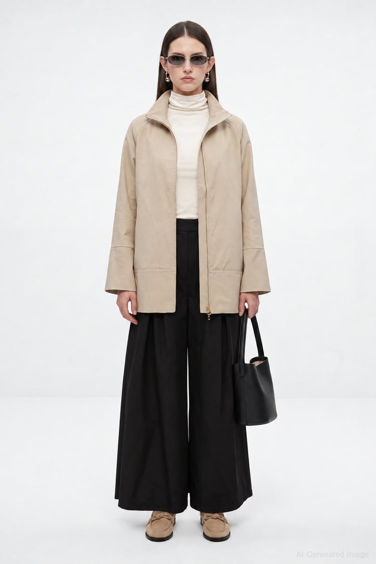 Over Pileli Bol Kesim Gabardin Pantolon SİYAH