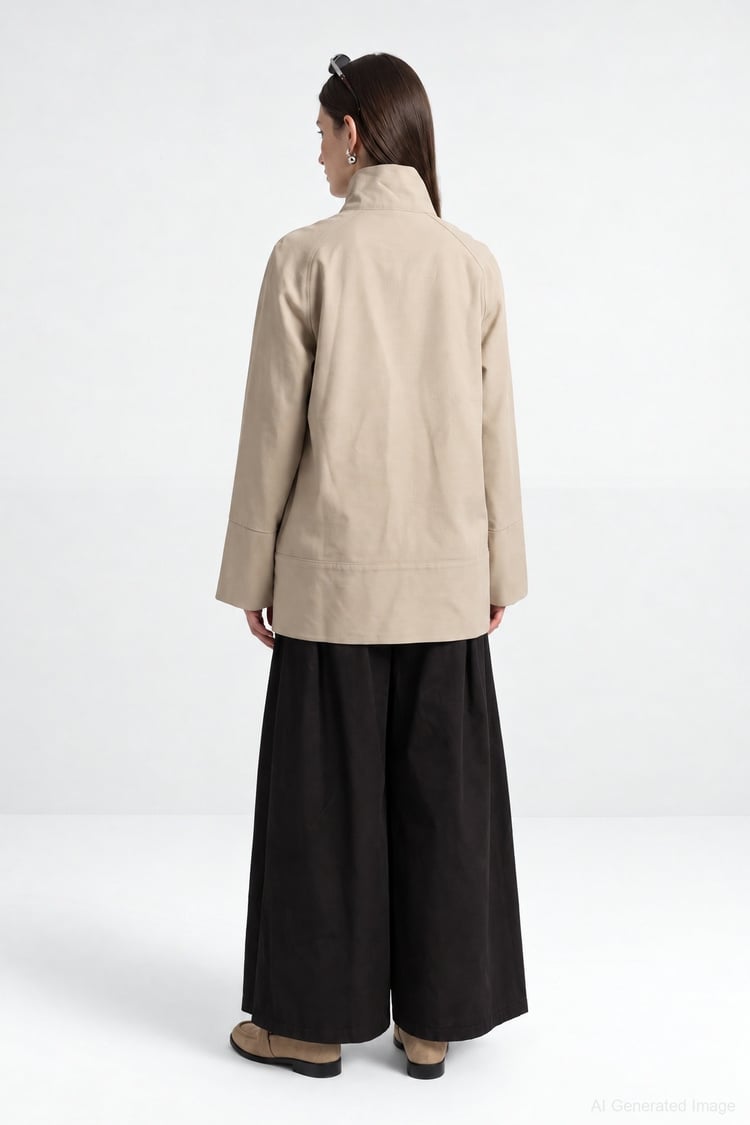 Over Pileli Bol Kesim Gabardin Pantolon SİYAH