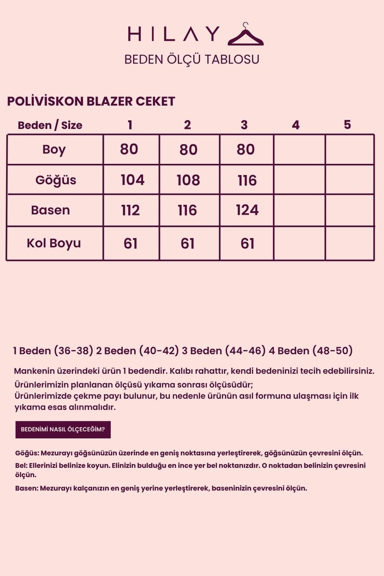 Poliviskon Blazer Düğmeli Ceket MÜRDÜM