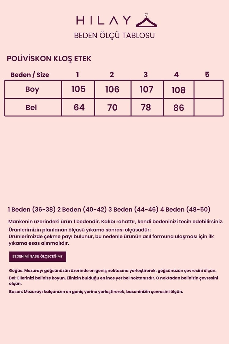 Poliviskon Kloş Etek BEJ