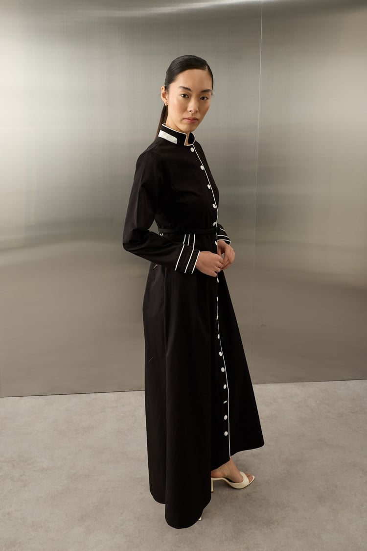 Queen Gabardin Kumaşlı Pamuklu Elbise SİYAH