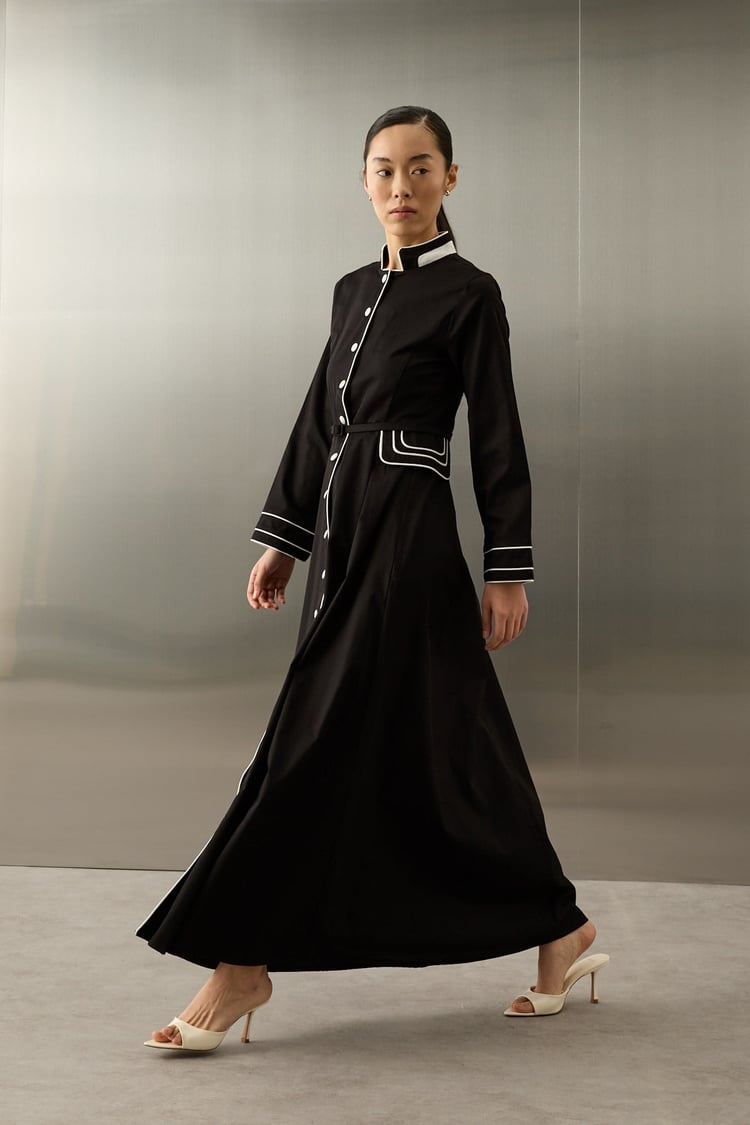 Queen Gabardin Kumaşlı Pamuklu Elbise SİYAH