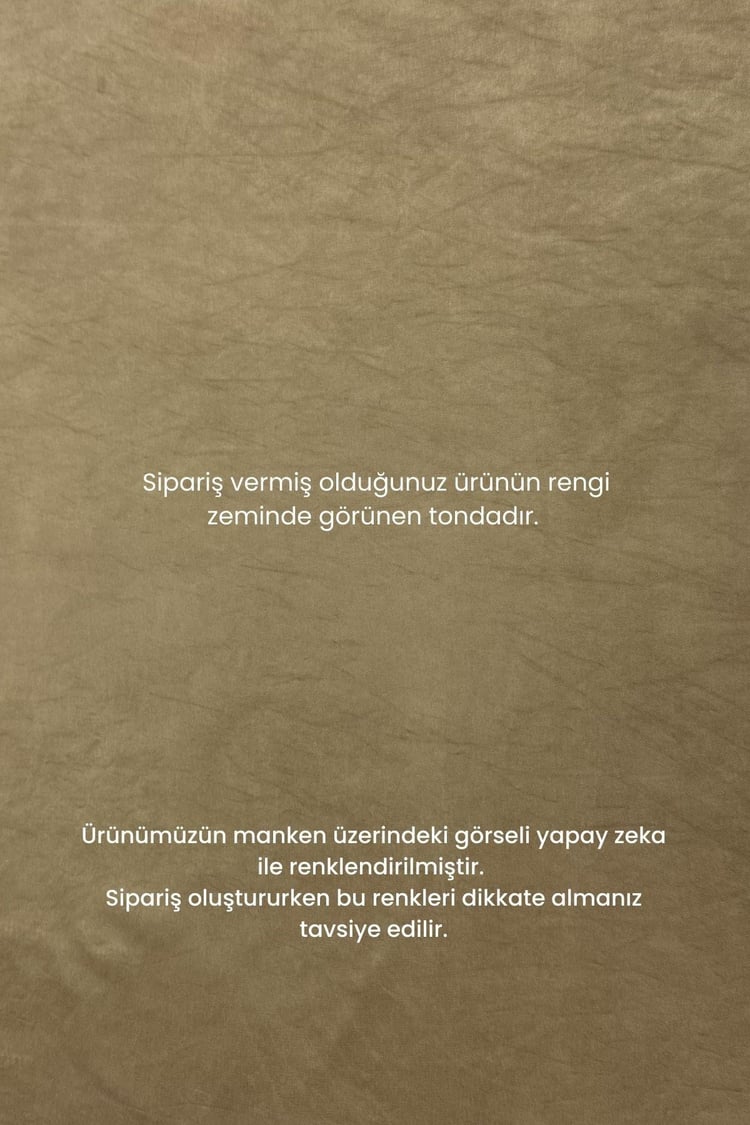 Sortie Yandan Fermuarlı Floş Lyocell Pantolonlu Takım BEJ