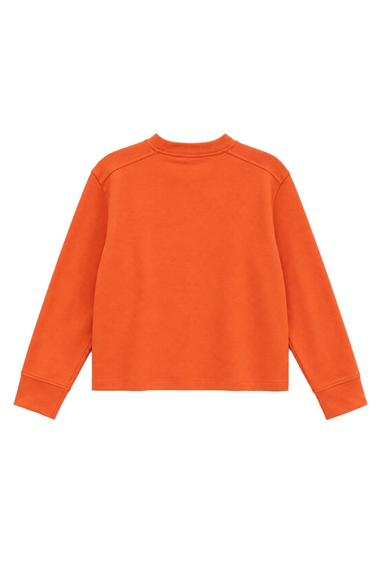 Tosca Pens ve Pile Detaylı Sweatshirt ORANJ