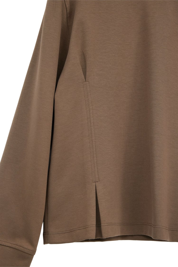 Tosca Pens ve Pile Detaylı Sweatshirt VİZON