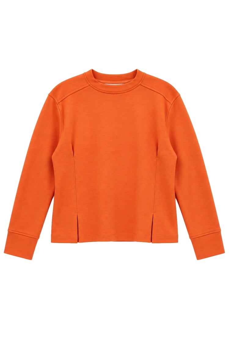 Tosca Pens ve Pile Detaylı Sweatshirt ORANJ