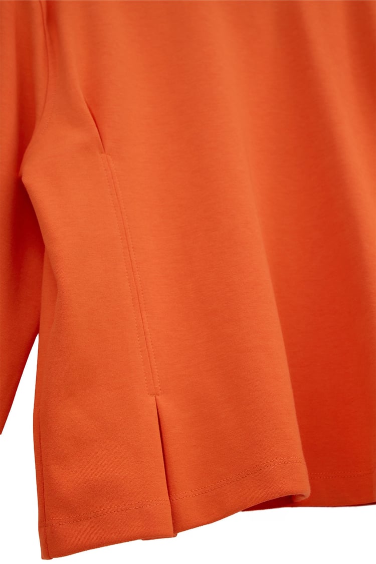 Tosca Pens ve Pile Detaylı Sweatshirt ORANJ