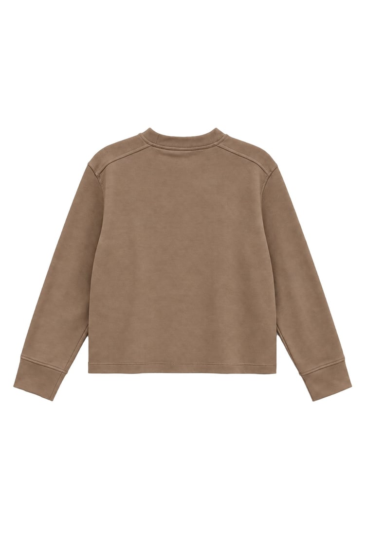 Tosca Pens ve Pile Detaylı Sweatshirt VİZON
