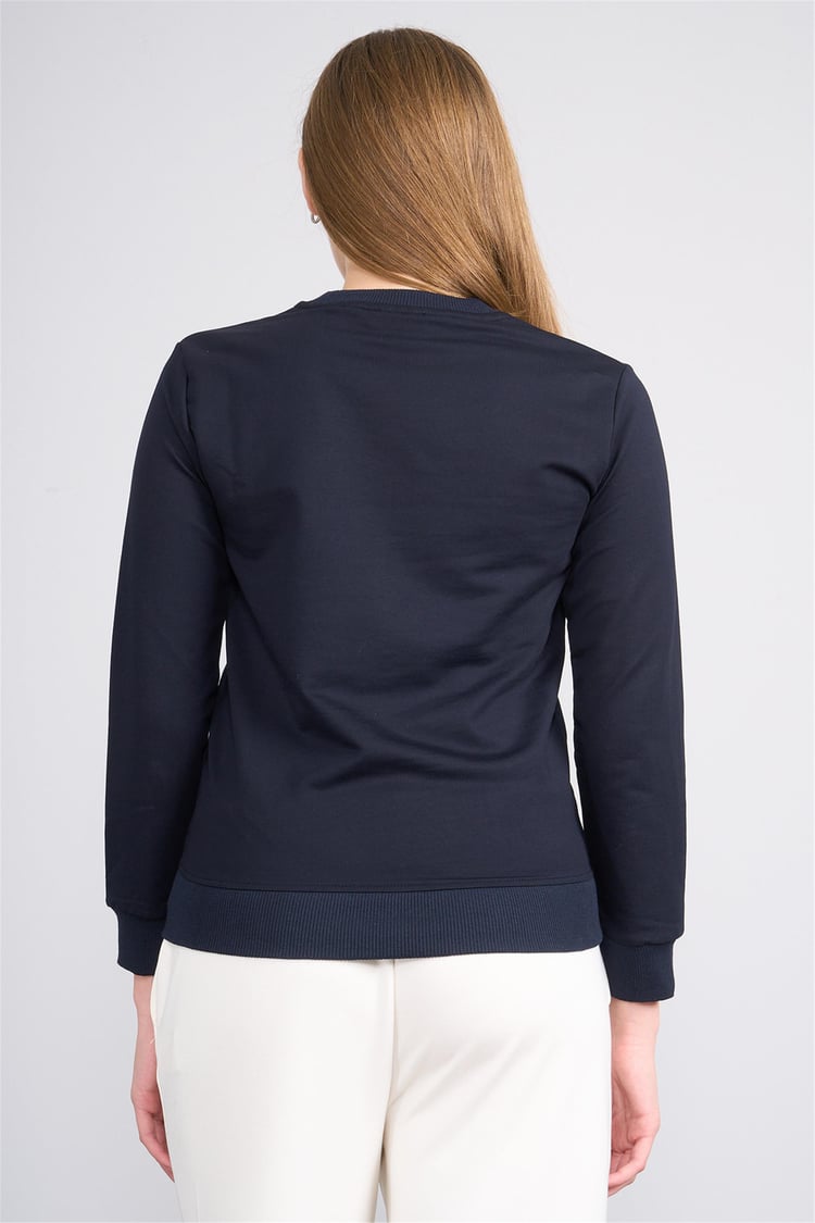 Aksoy K26 24K114 Lacı Kadın Regular Fıt O Yaka 2 Ip Sweat