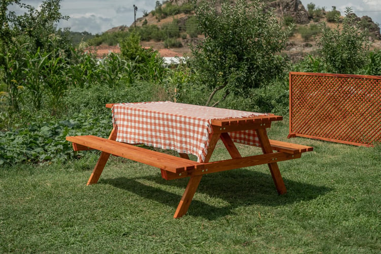 Alaçam Piknik Masası 6 Kişilik Kahverengi