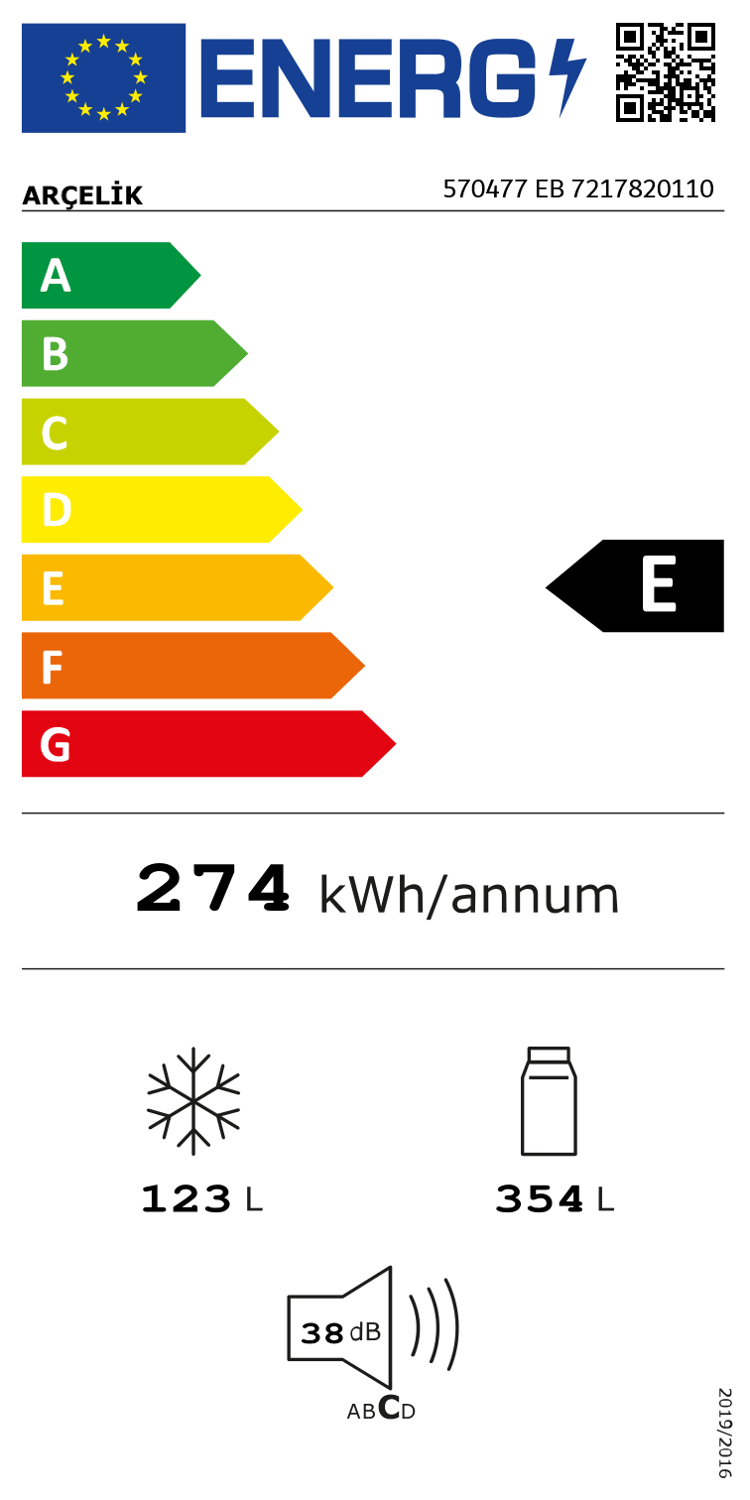 Arçelik 570477 EB Üstten Donduruculu Buzdolabı