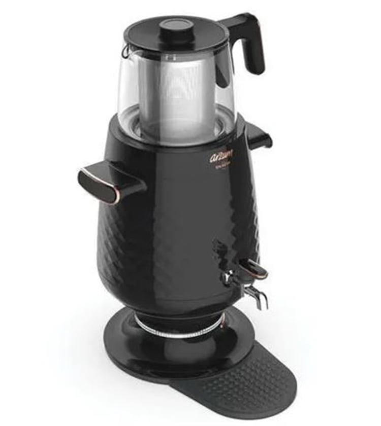 Arzum AR3083 Ehlikeyf Siyah 2200 W Cam Demlikli Semaver