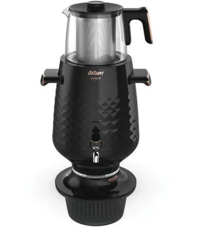 Arzum AR3083 Ehlikeyf Siyah 2200 W Cam Demlikli Semaver