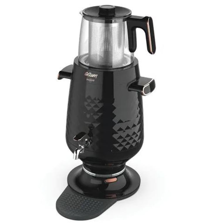 Arzum AR3083 Ehlikeyf Siyah 2200 W Cam Demlikli Semaver