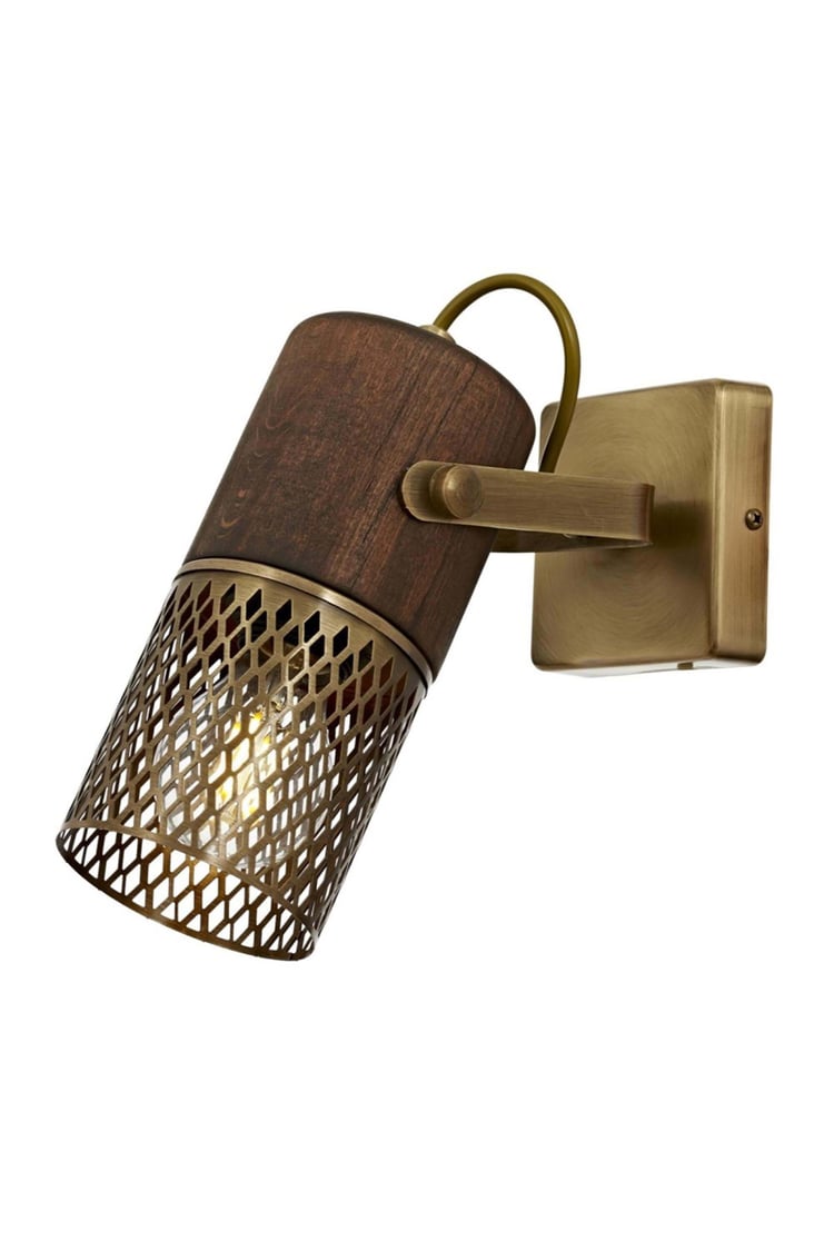 Avonni AP-1830-1E Eskitme Kaplama Aplik E27 Metal Ahşap 6x12 cm