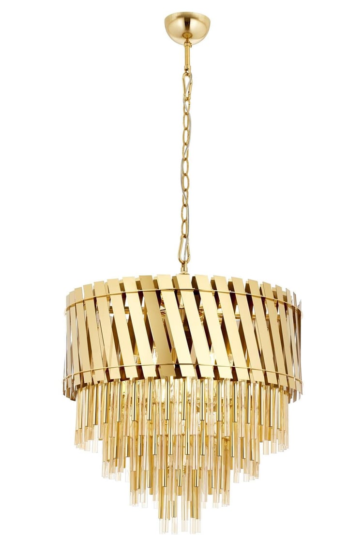 Avonni AV-1865-S60 Sarı Kaplama Modern Avize E27 Metal Paslanmaz 60 cm