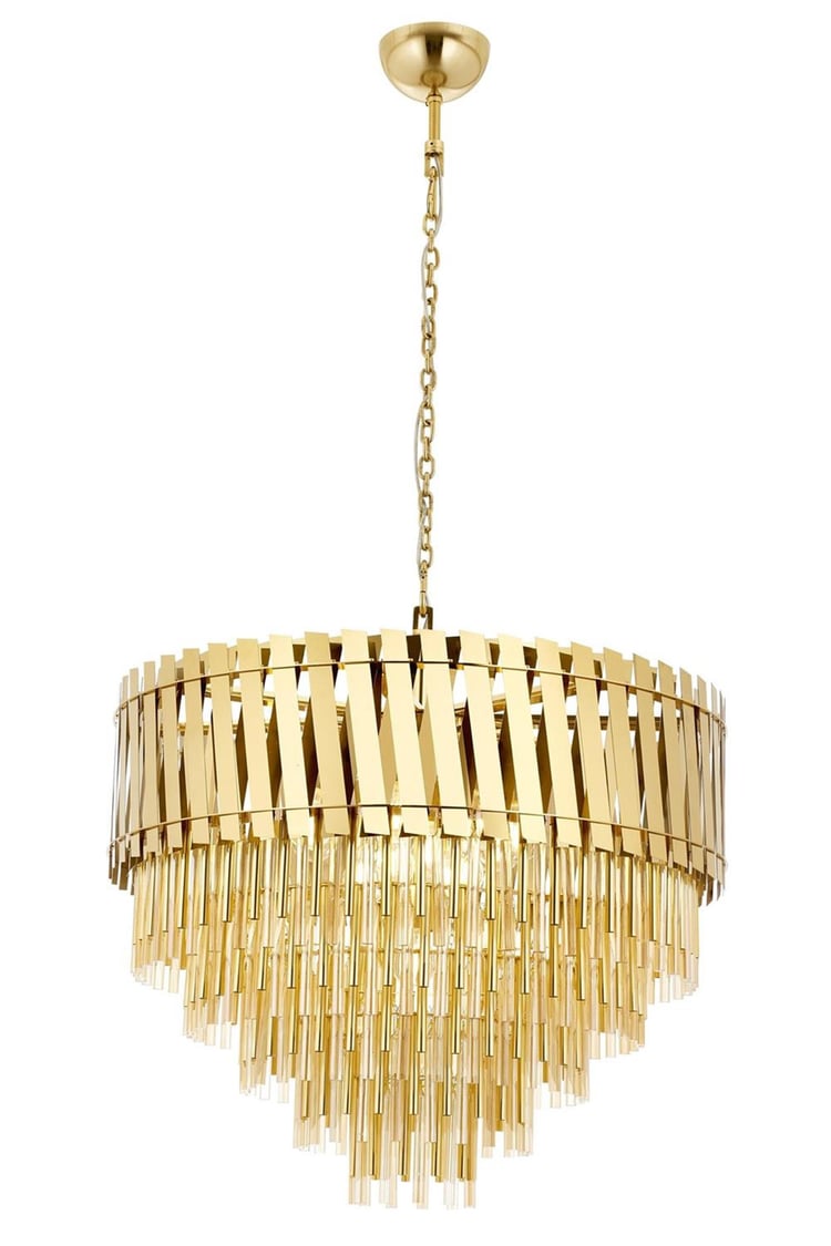 Avonni AV-1865-S80 Sarı Kaplama Modern Avize E27 Metal Paslanmaz 80 cm