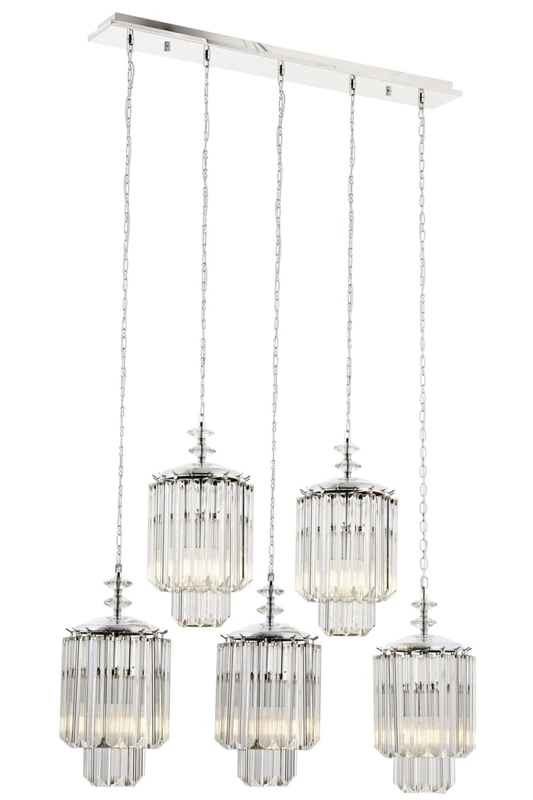 Avonni AV-4302-5KY Krom Kaplama Klasik Avize E27 Metal Kristal 80x10 cm