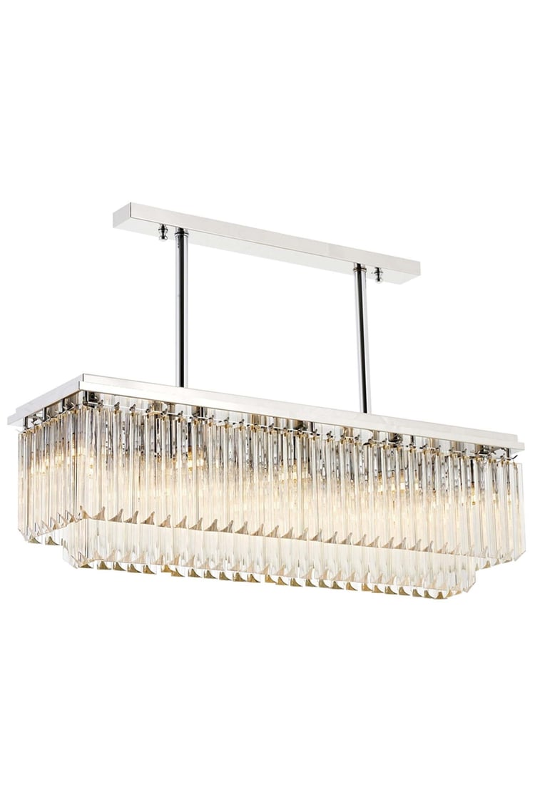 Avonni AV-4302-K30X100 Krom Kaplama Klasik Avize E14 Metal Kristal 100x30 cm