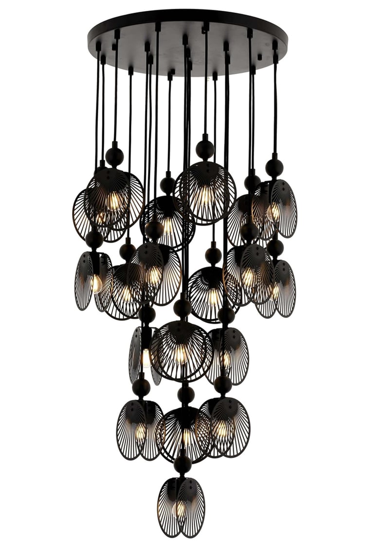 Avonni AV-4317-19BSY Siyah Boya Modern Avize E27 Metal 50 cm