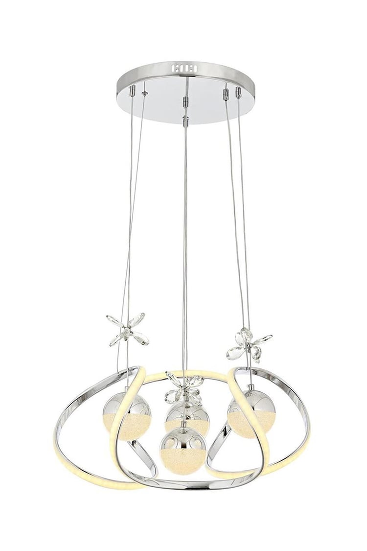 Avonni AV-5281-4K Krom Kaplama Modern Avize LED Metal Cam 40 cm