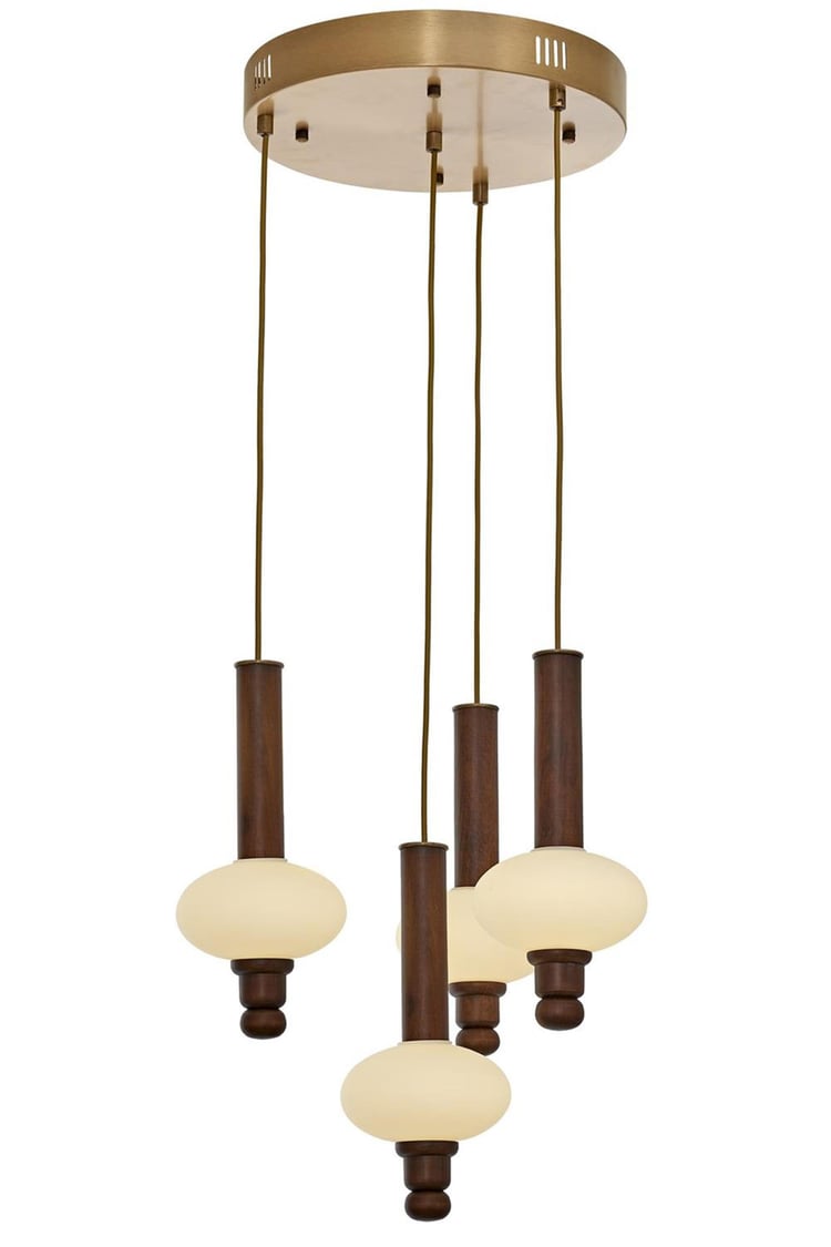 Avonni AV-5299-4ET Eskitme Kaplama Modern Avize E27 Metal Ahşap 35 cm