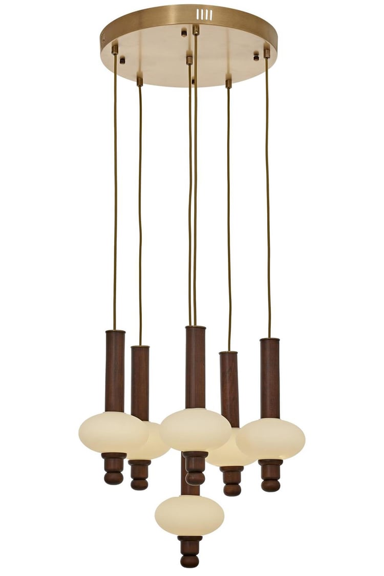 Avonni AV-5299-7ET Eskitme Kaplama Modern Avize E27 Metal Ahşap 40 cm