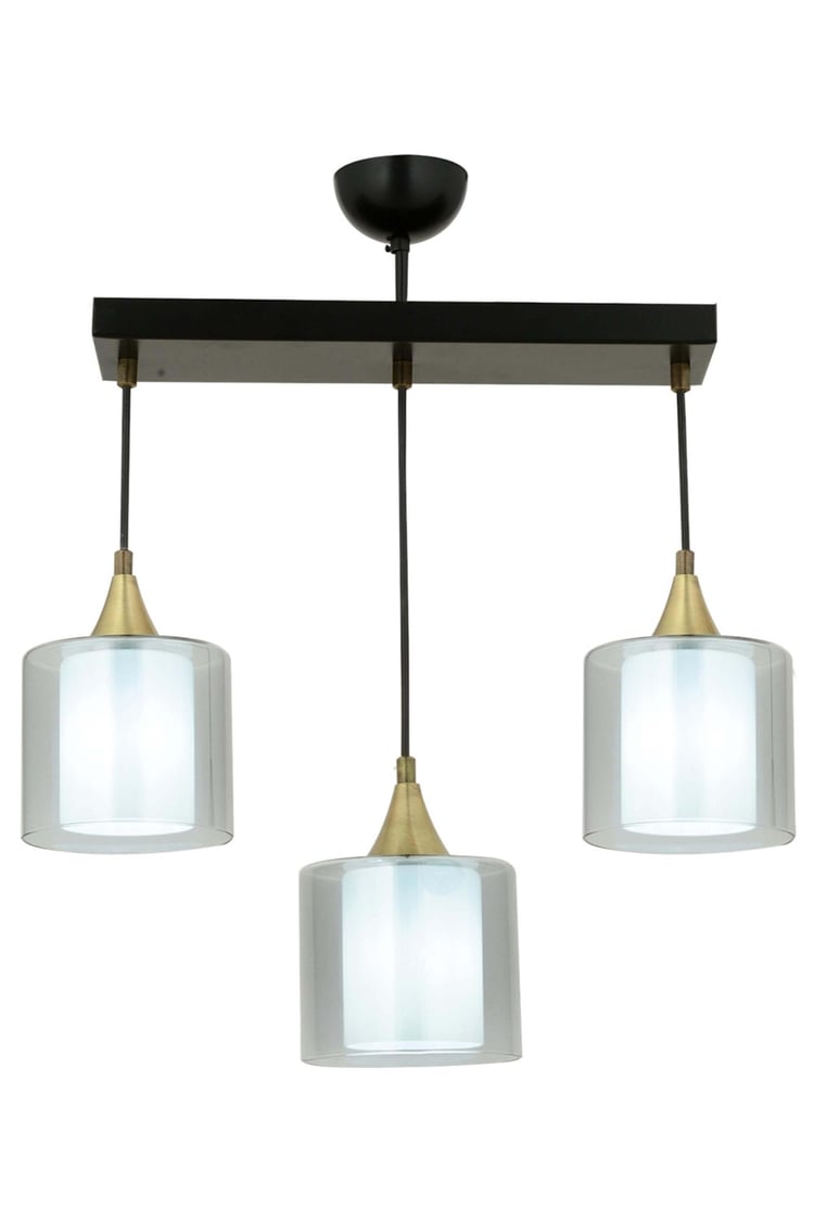 Avonni AV-65233-3Y-BSY-F Siyah Boya Modern Avize E27 Metal Cam 60x14 cm