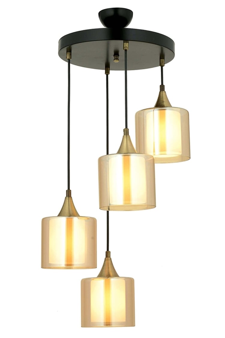 Avonni AV-65233-4T-BSY-B Siyah Boya Modern Avize E27 Metal Cam 40 cm