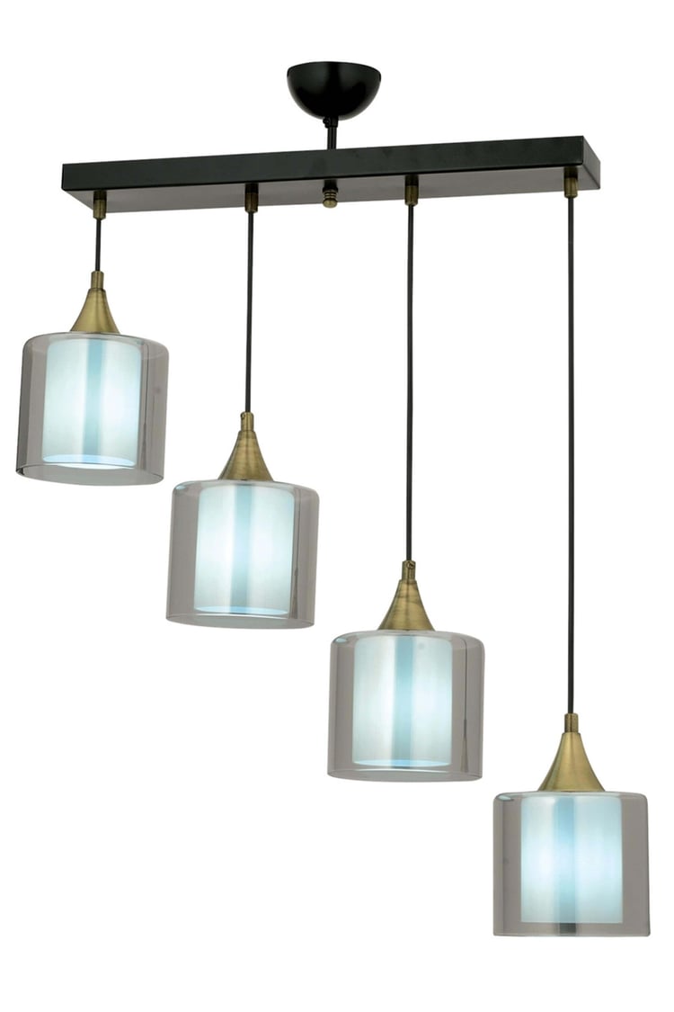 Avonni AV-65233-4Y-BSY-F Siyah Boya Modern Avize E27 Metal Cam 70x14 cm