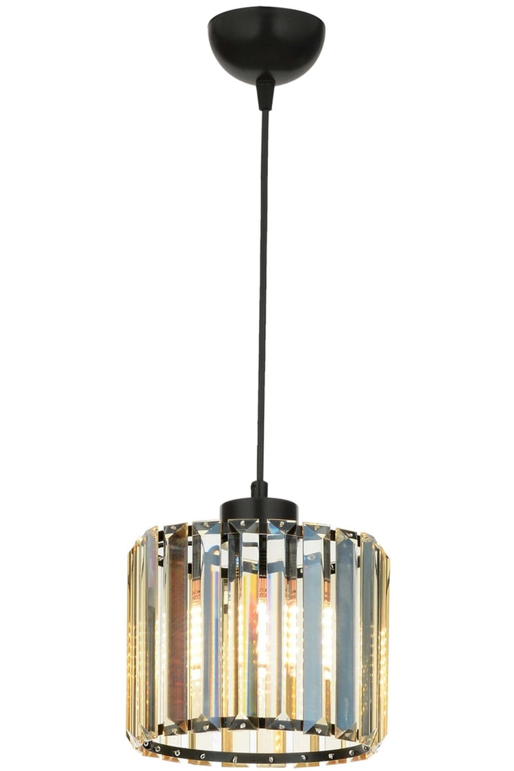Avonni AV-65239-1BSY Siyah Boya Modern Avize E27 Metal Kristal 19 cm