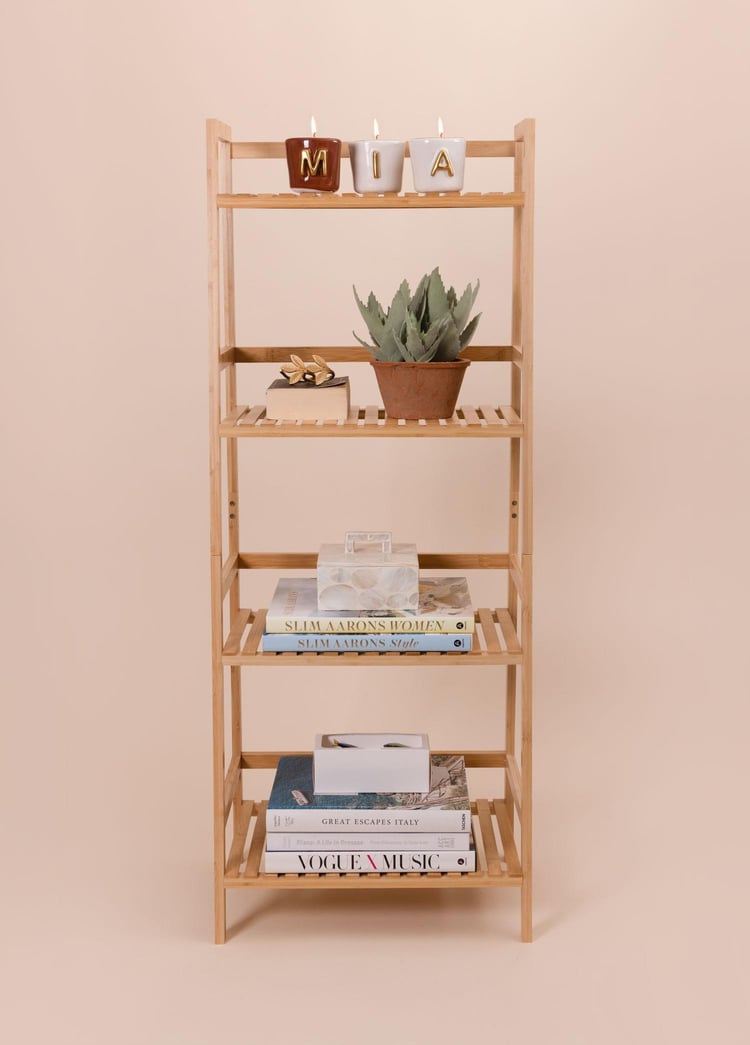 Bambu 4 Katlı Düzenleyici Dolap Raf 120x49x32 Cm