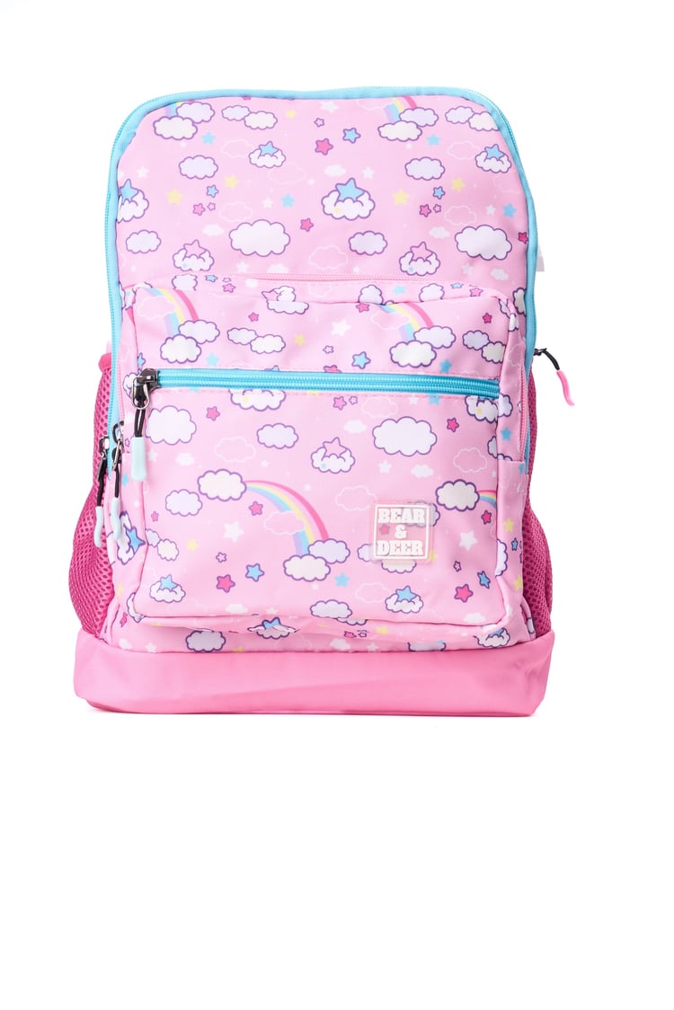 B&D SCHOOL RAINBOW CIFT GOZLU SIRT CANTASI PEMBE