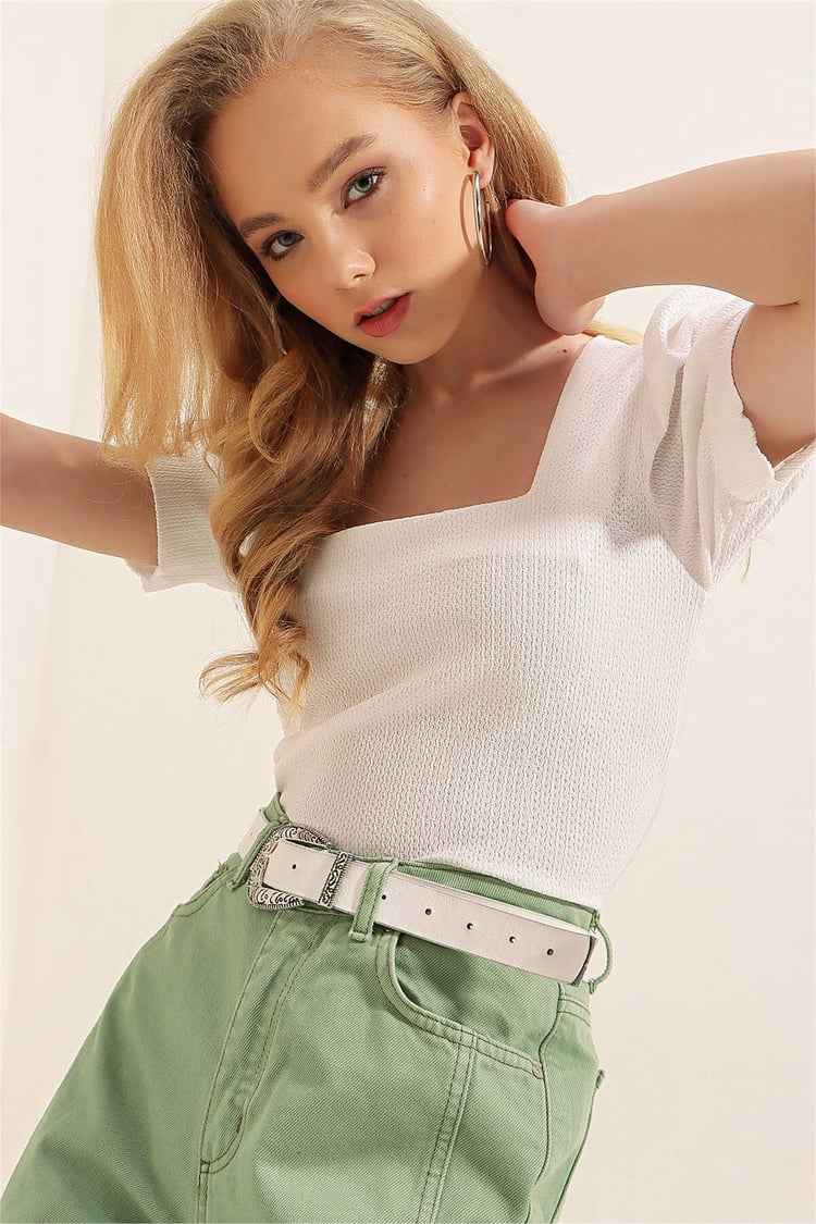 Bigdart 0409 Beyaz Kadın Bluz