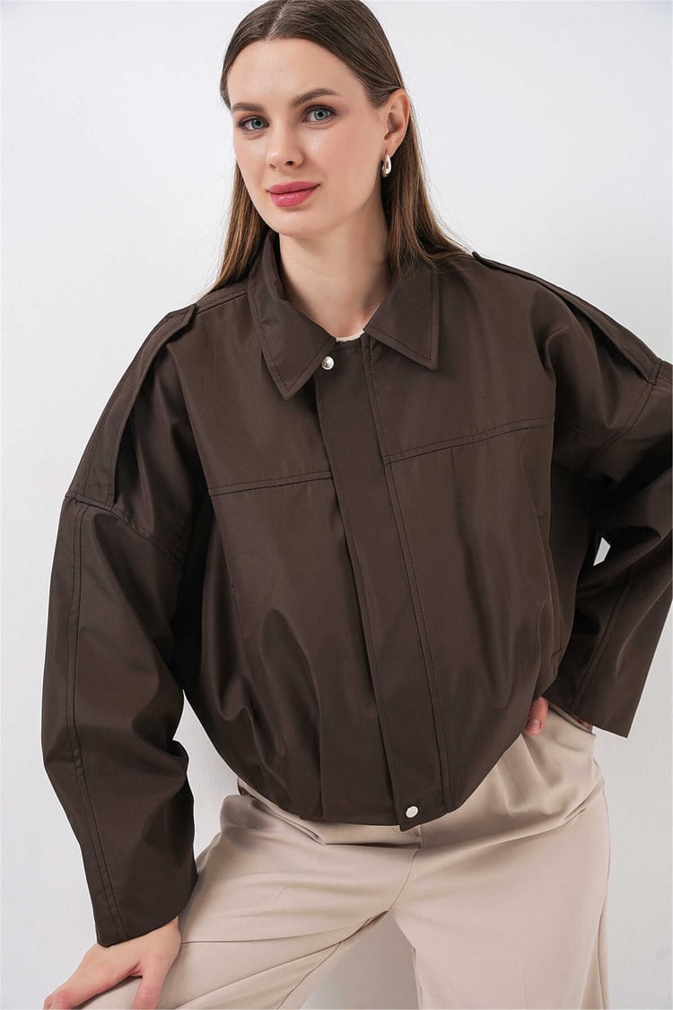 Bigdart 0732 Kahverengi Kadın Bomber Trenc 36-42