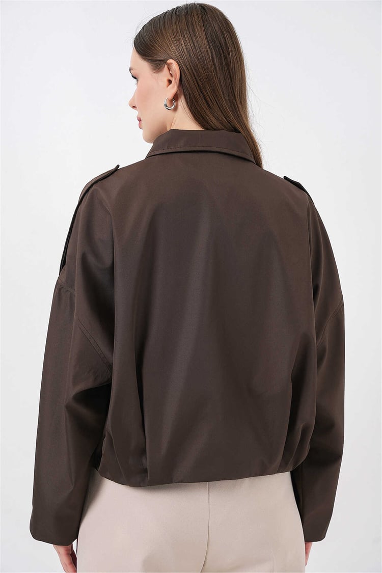 Bigdart 0732 Kahverengi Kadın Bomber Trenc 36-42